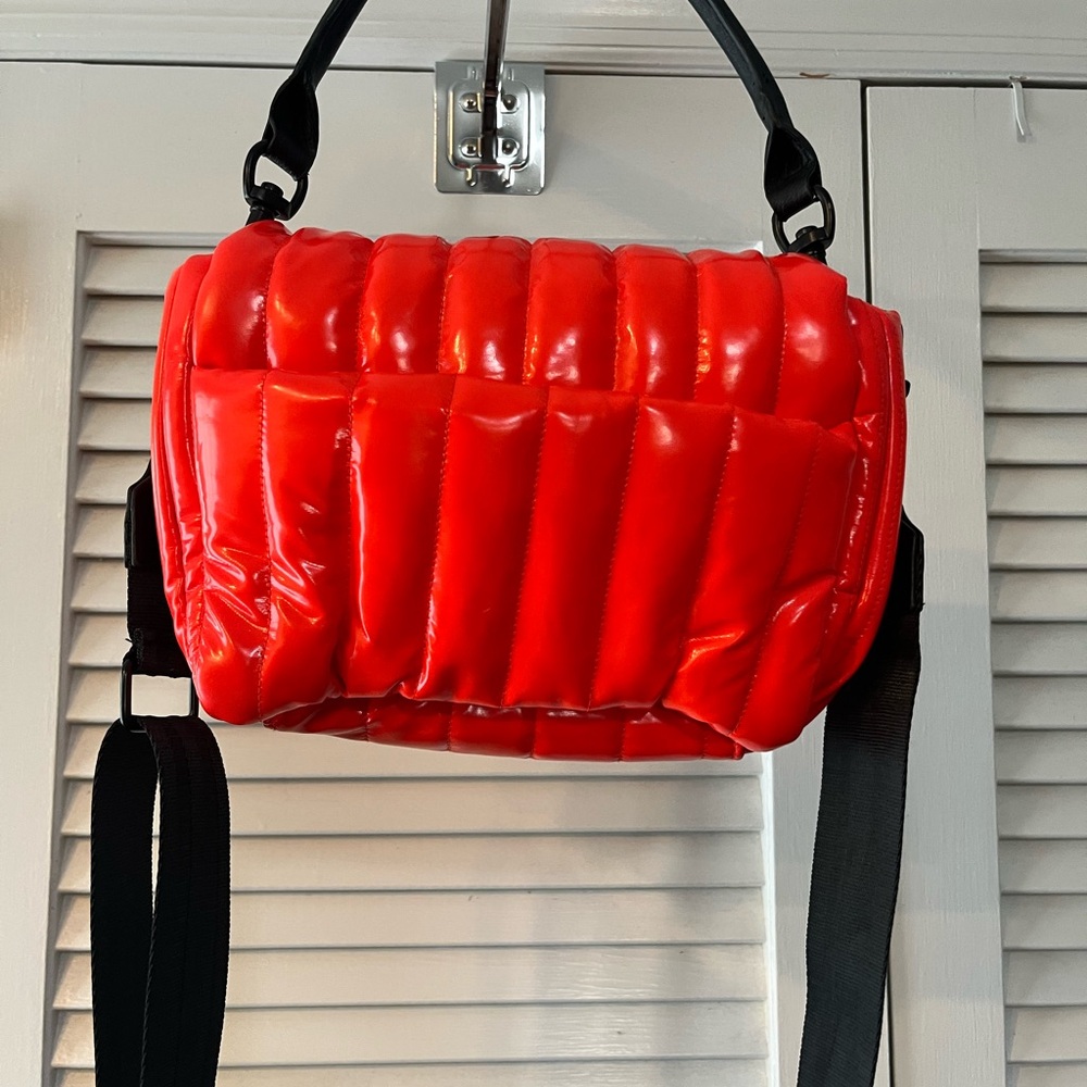THINK ROYLN Red and Black Quilted Crossbody Bag